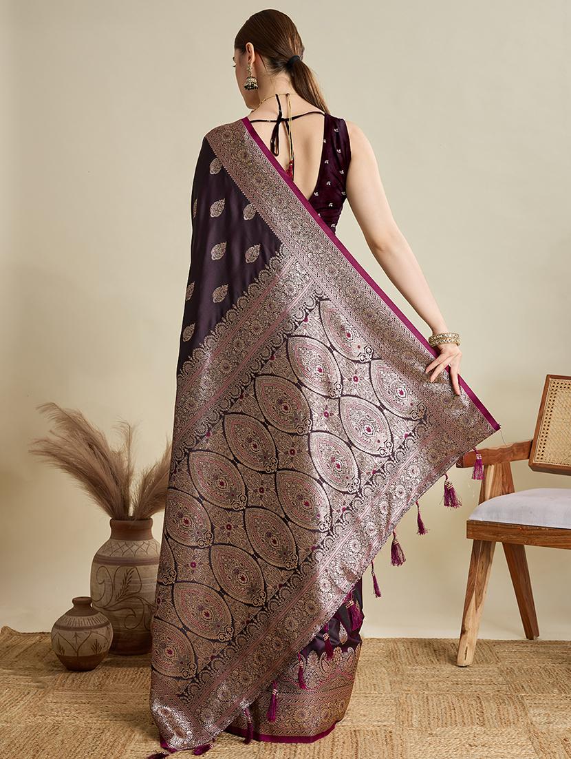 women self design banarasi saree with blouse - 22001355 - Standard Image - 3