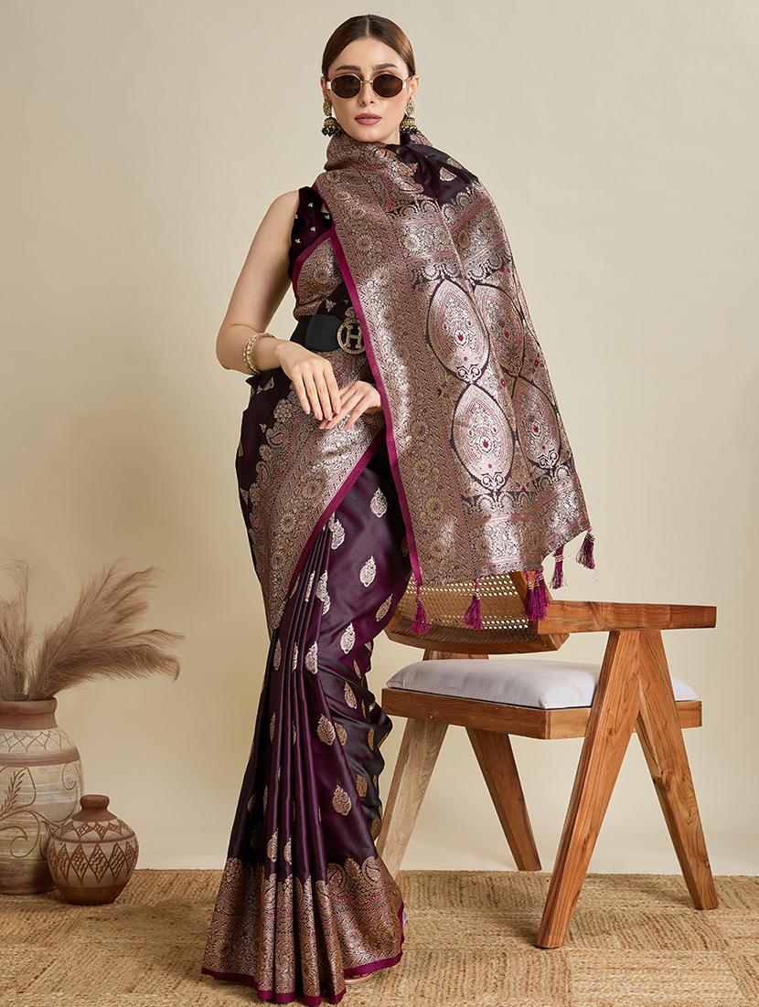 women self design banarasi saree with blouse - 22001355 - Standard Image - 5