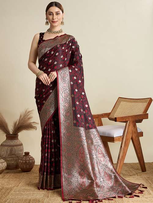 women self design banarasi saree with blouse - 22001358 -  Standard Image - 0