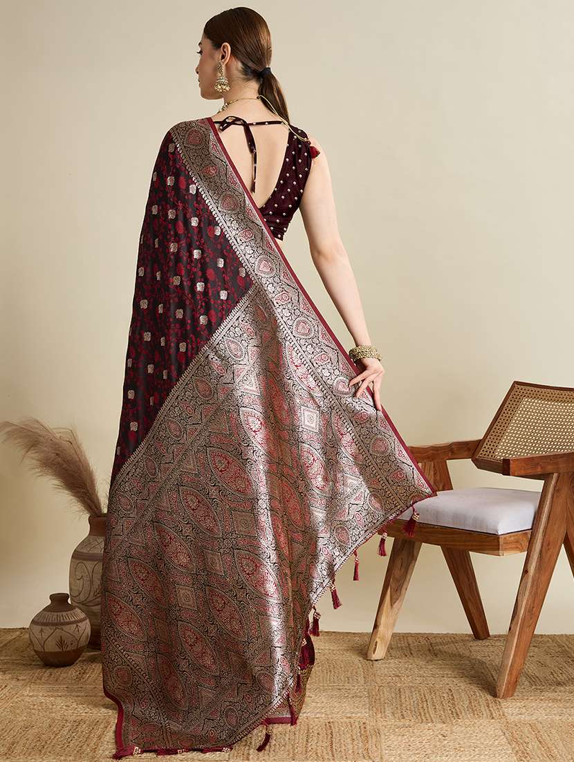 women self design banarasi saree with blouse - 22001358 -  Standard Image - 3