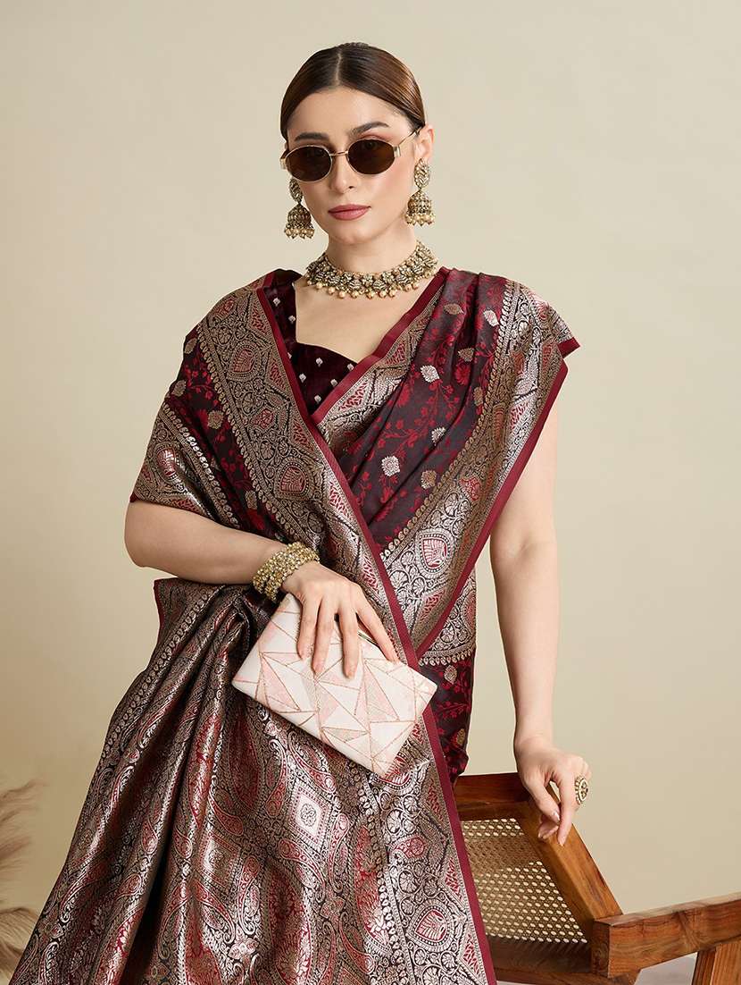 women self design banarasi saree with blouse - 22001358 -  Standard Image - 5
