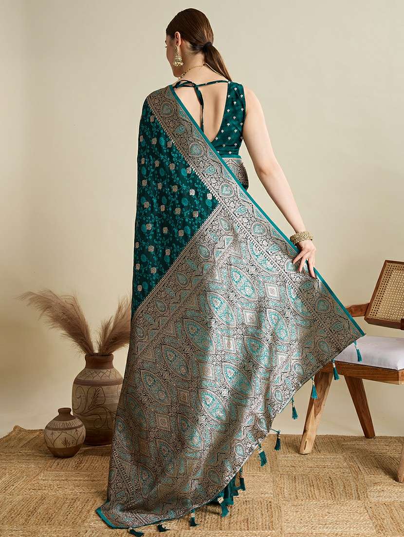 women self design banarasi saree with blouse - 22001359 - Standard Image - 3