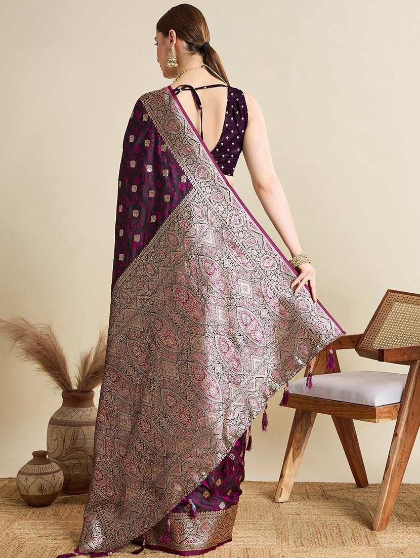 women self design banarasi saree with blouse - 22001360 - Standard Image - 3