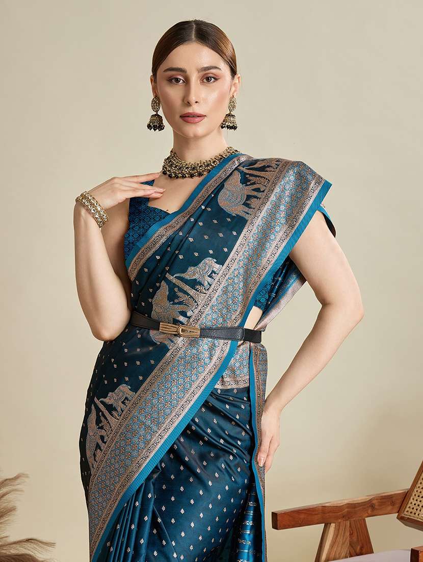 women self design banarasi saree with blouse - 22001361 - Standard Image - 5