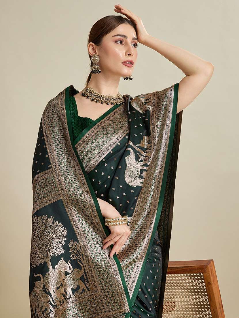 women self design banarasi saree with blouse - 22001362 -  Standard Image - 5