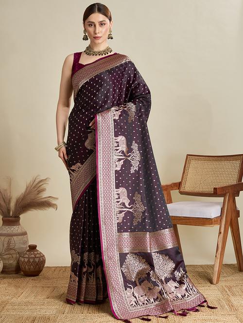 women self design banarasi saree with blouse - 22001365 - Standard Image - 0