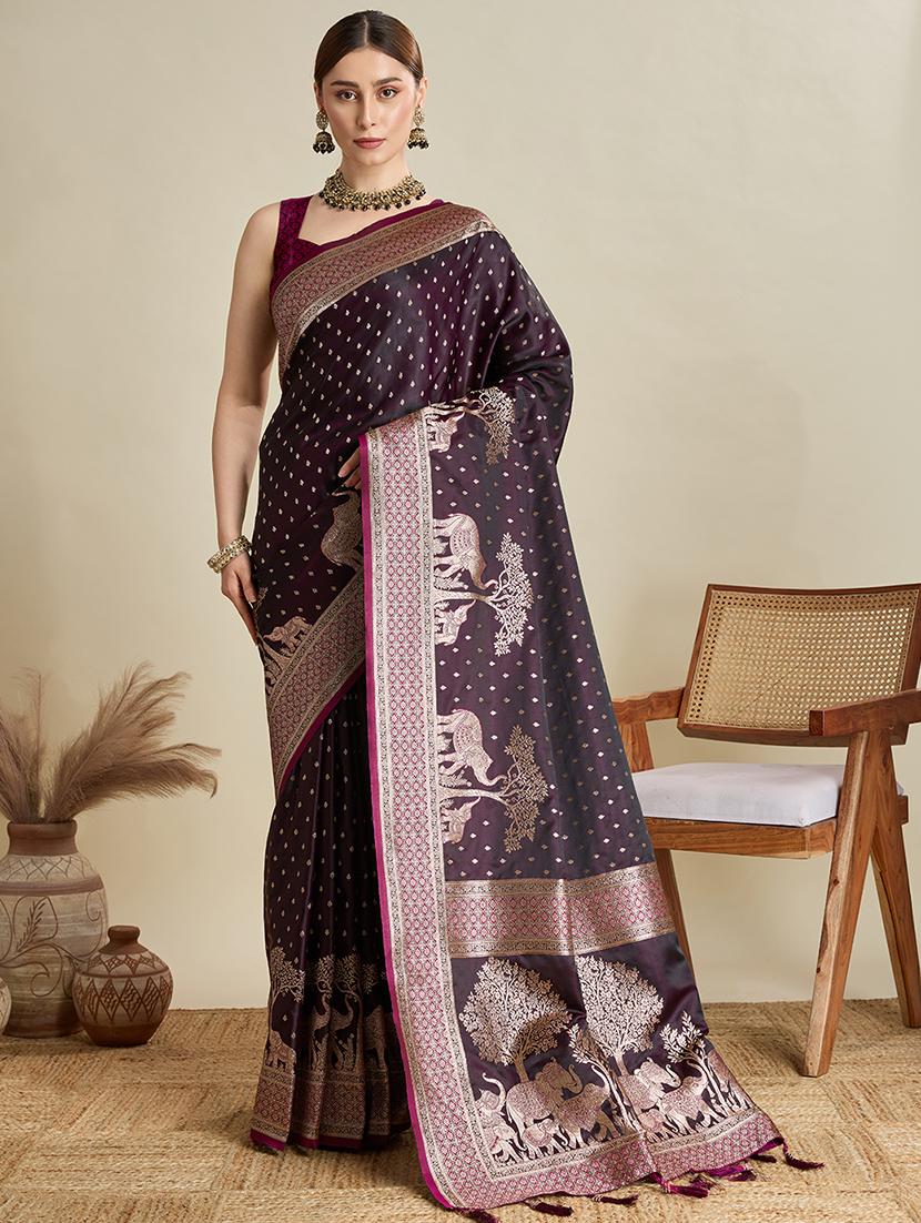 women self design banarasi saree with blouse - 22001365 - Zoom Image - 0