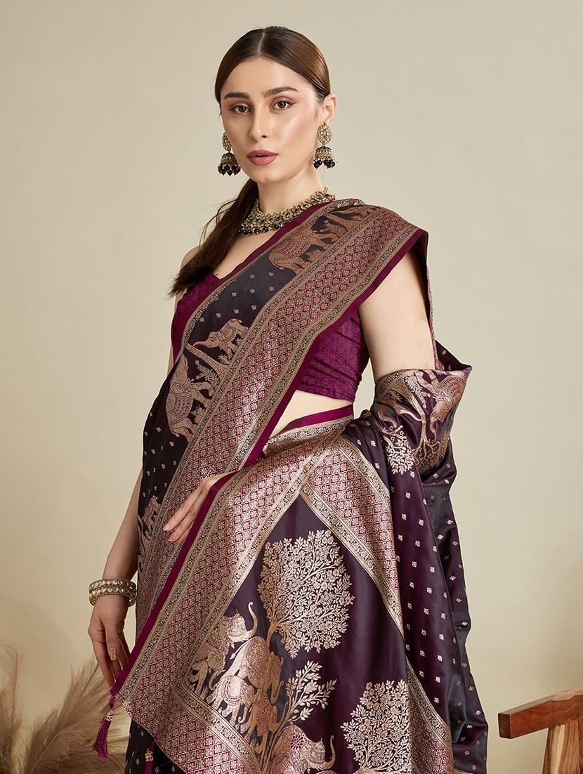 women self design banarasi saree with blouse - 22001365 - Standard Image - 5
