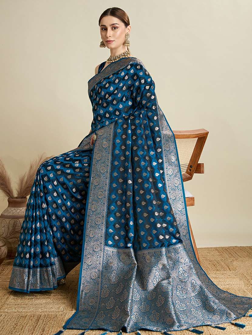 women self design banarasi saree with blouse - 22001366 -  Standard Image - 5