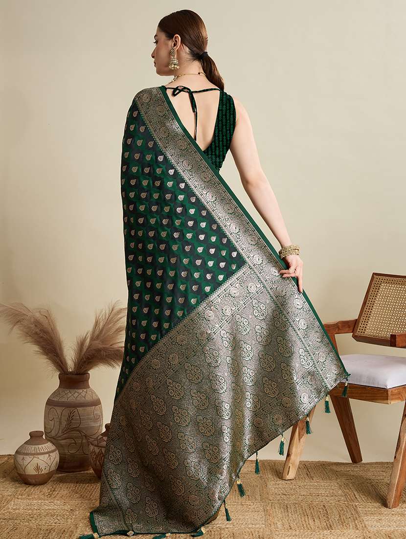 women self design banarasi saree with blouse - 22001367 -  Standard Image - 3