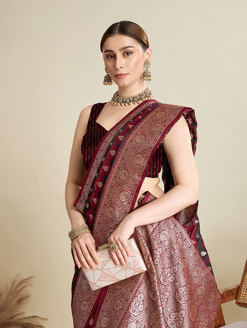 women self design banarasi saree with blouse - 22001368 - Standard Image - 5