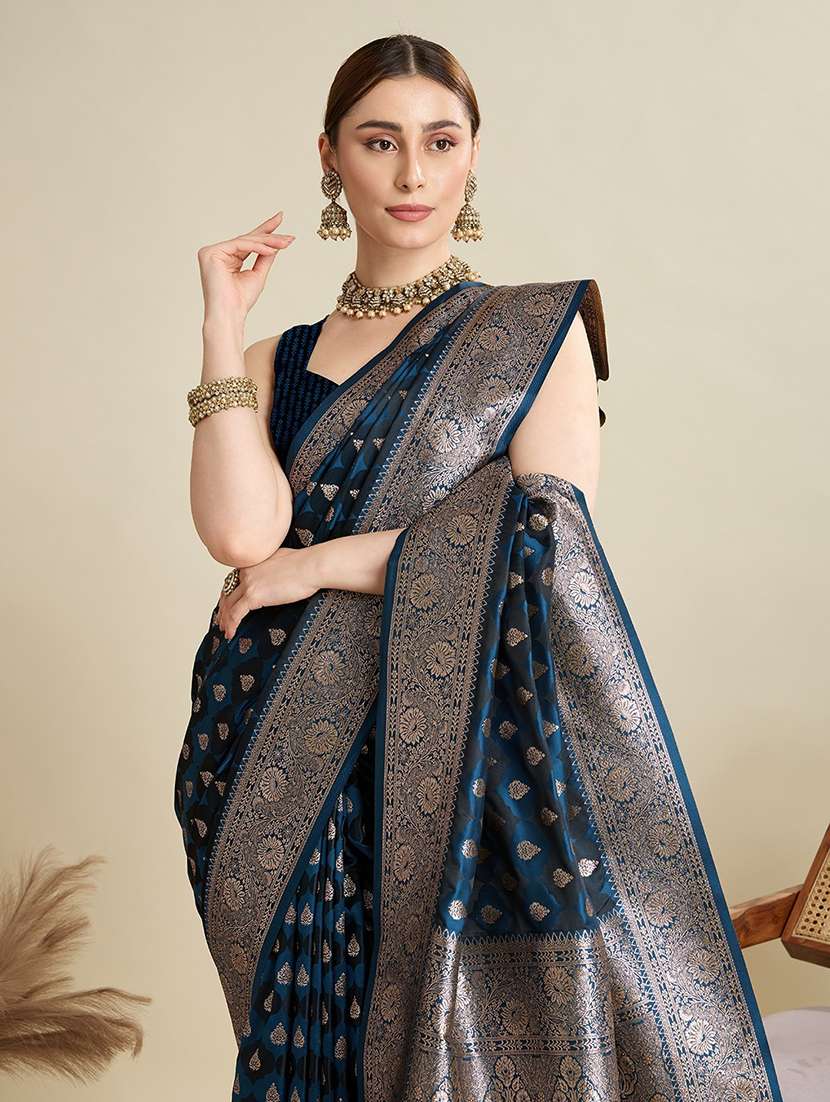 women self design banarasi saree with blouse - 22001369 -  Standard Image - 5