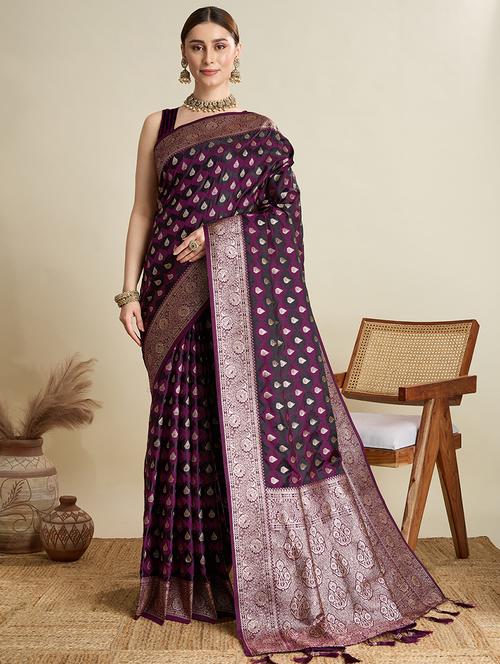 women self design banarasi saree with blouse - 22001371 - Standard Image - 0