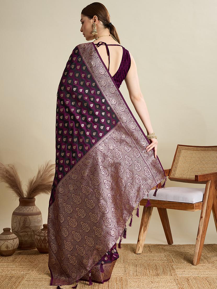 women self design banarasi saree with blouse - 22001371 - Standard Image - 3