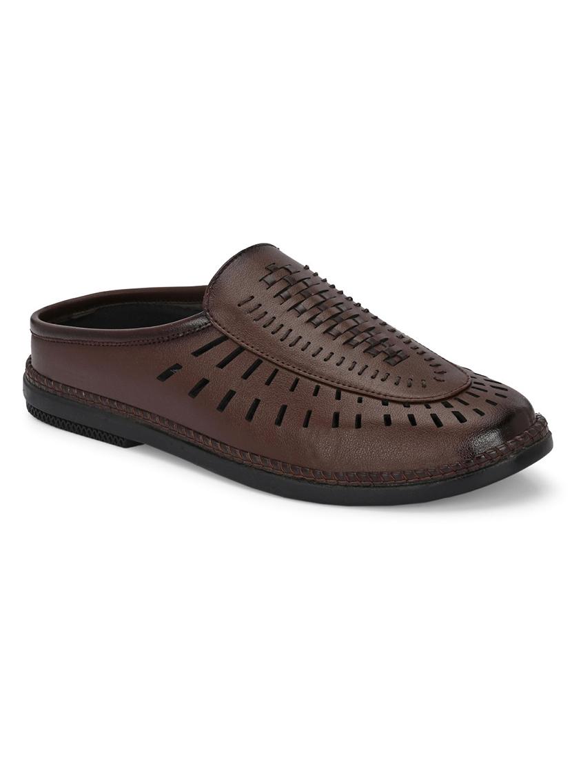 men brown slip on sandal - 22001739 - Standard Image - 3