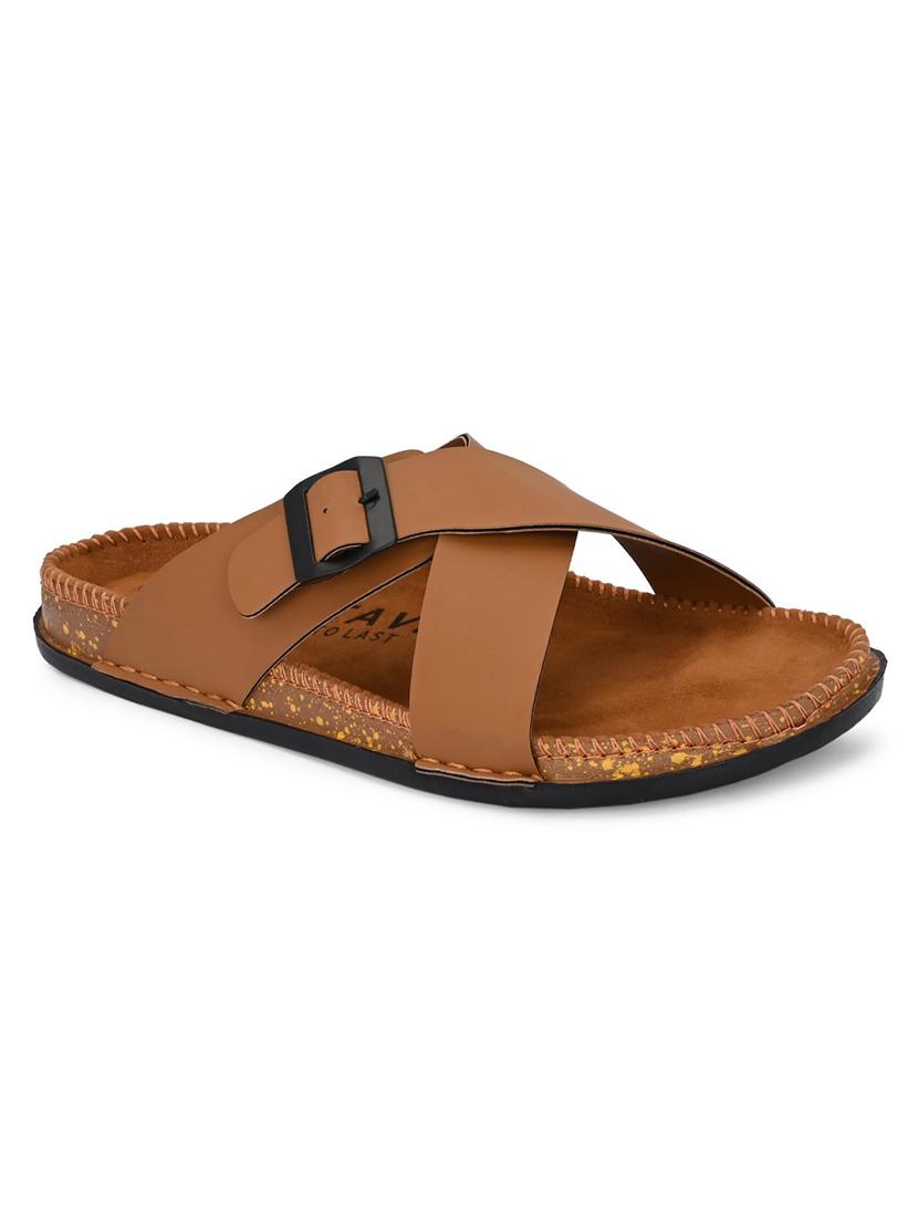 men tan slip on sandal - 22001741 - Standard Image - 5