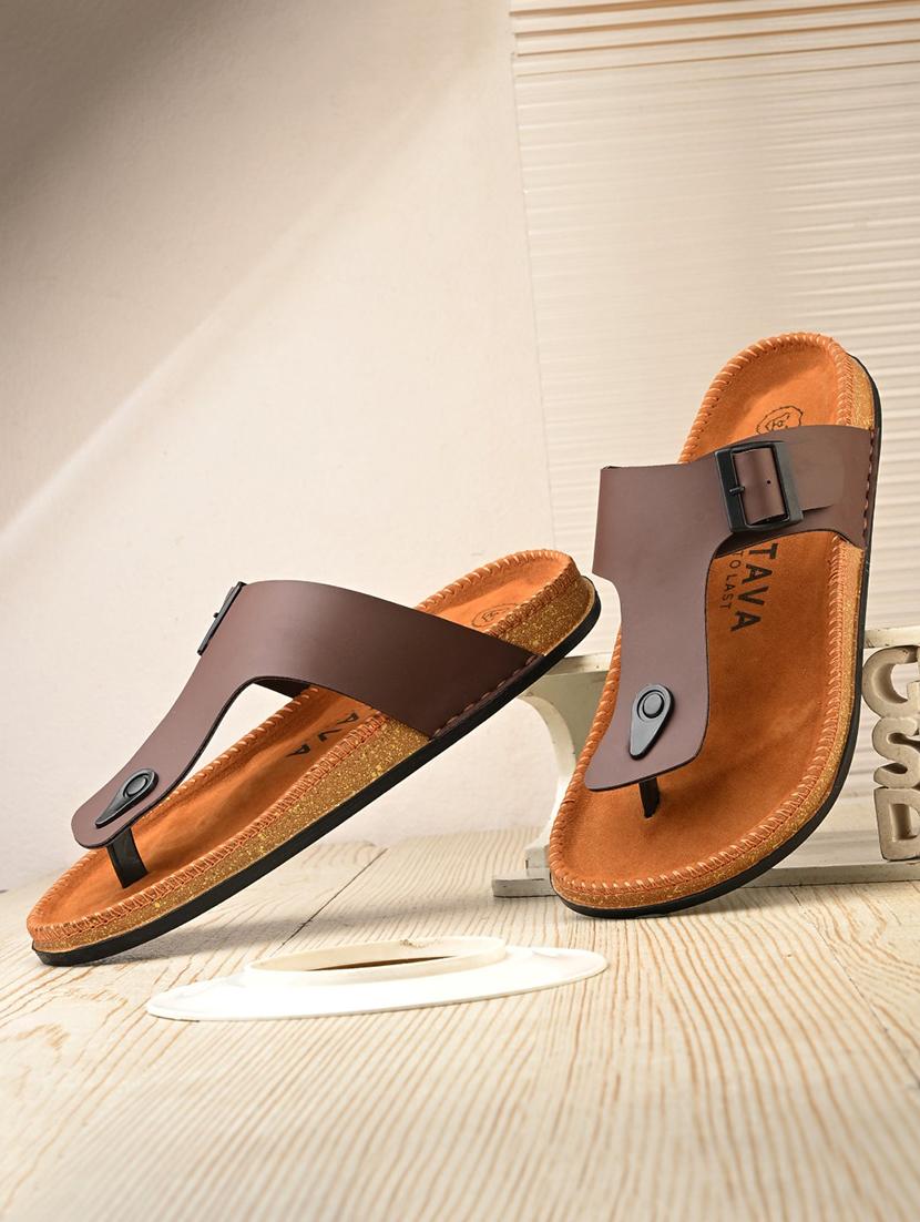 men solid toe separator sandal