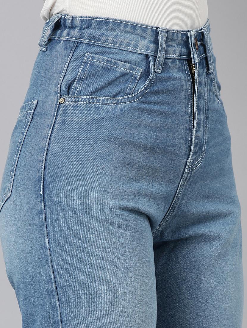 women washed high rise mom fit jean - 22001877 - Standard Image - 5