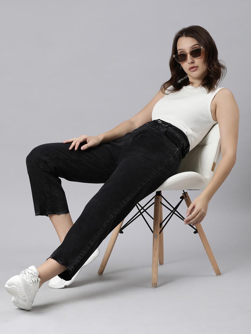 women washed mid rise mom fit jean - 22001880 -  Zoom Image - 0
