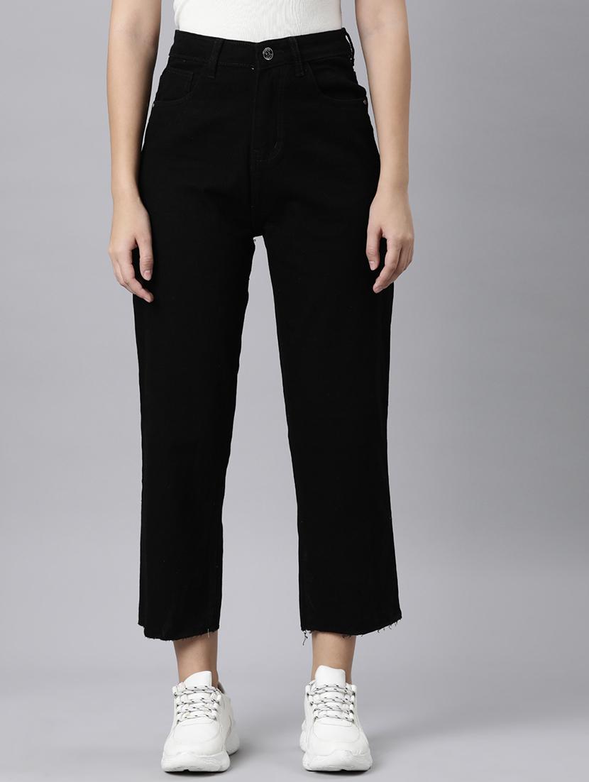 women solid high rise straight fit ean - 22001881 -  Zoom Image - 0