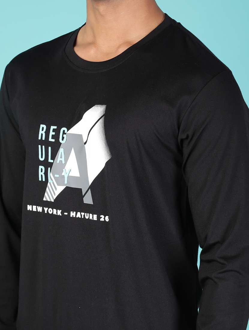 men chest print long sleeve regular fit sweatshirt - 22002011 -  Standard Image - 3