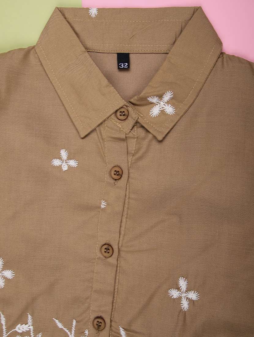 girls solid with work three quarter sleeve top - 22002032 -  Standard Image - 3