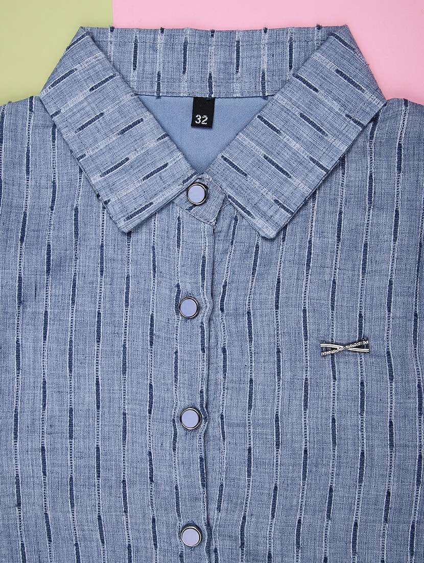 girls self design three quarter sleeve top - 22002036 -  Standard Image - 3