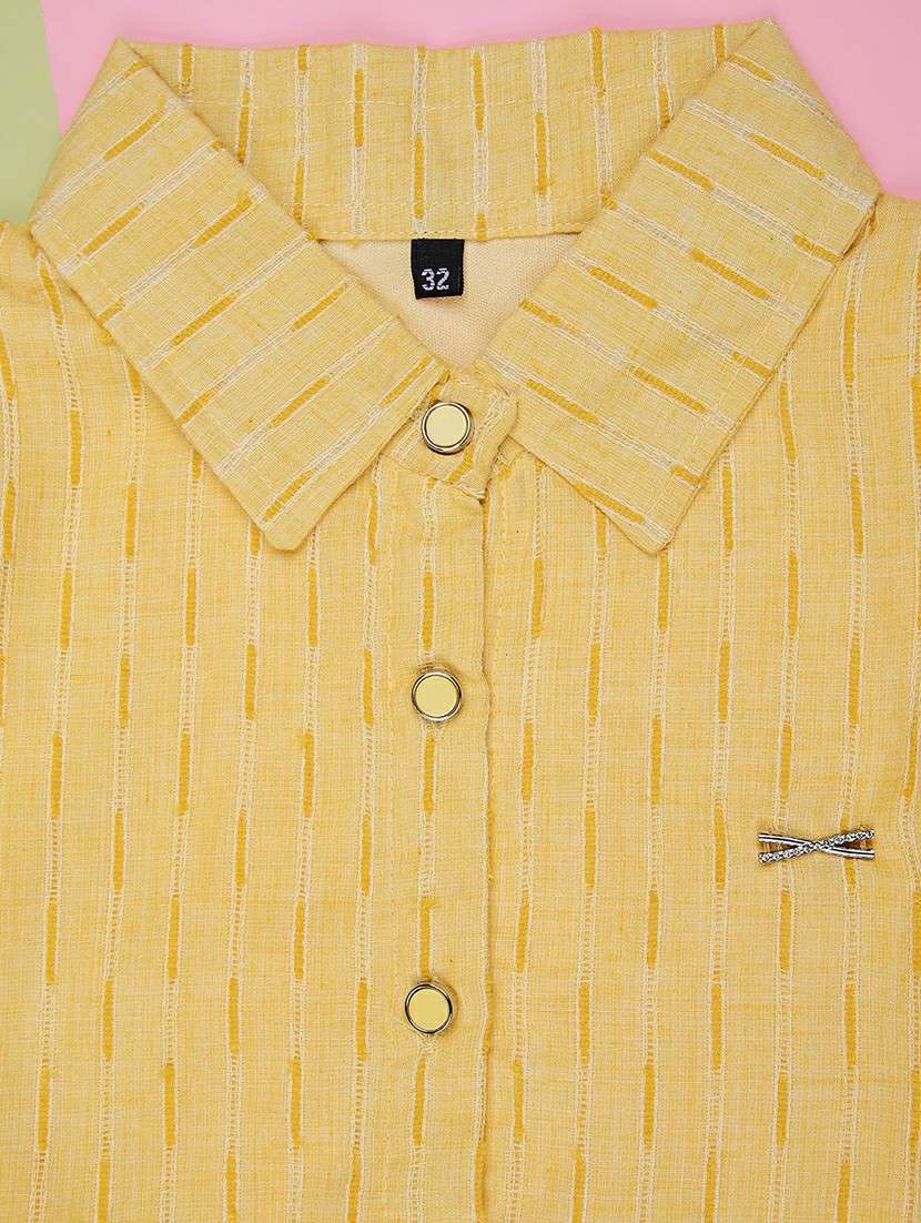 girls self design three quarter sleeve top - 22002037 -  Standard Image - 3