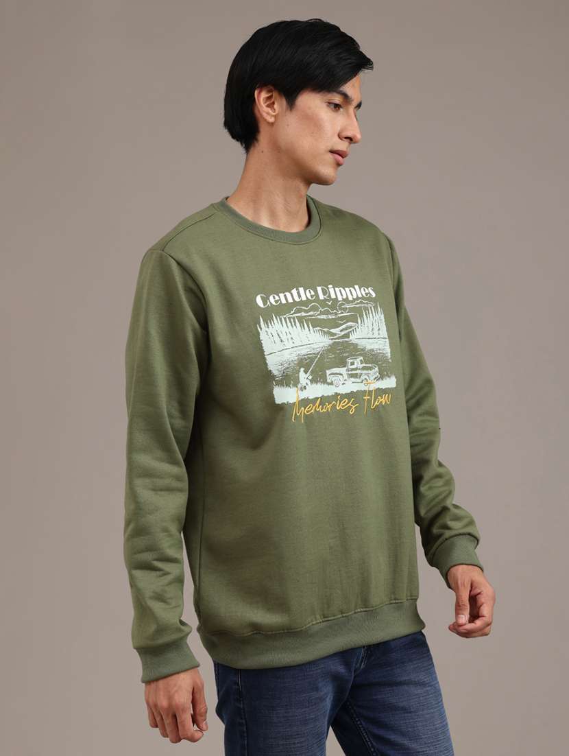 men printed long sleeve regular fit sweatshirt - 22002038 -  Standard Image - 3