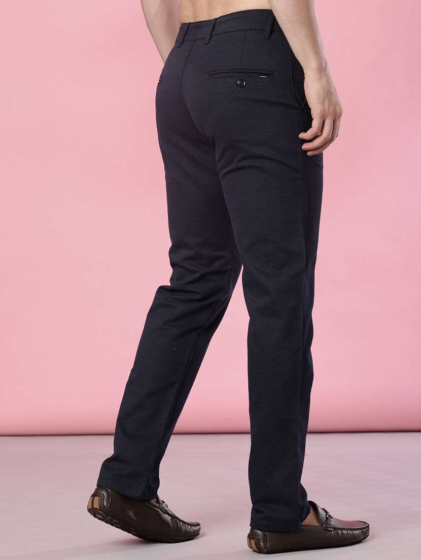 men solid mid rise casual chinos - 22002126 -  Standard Image - 3