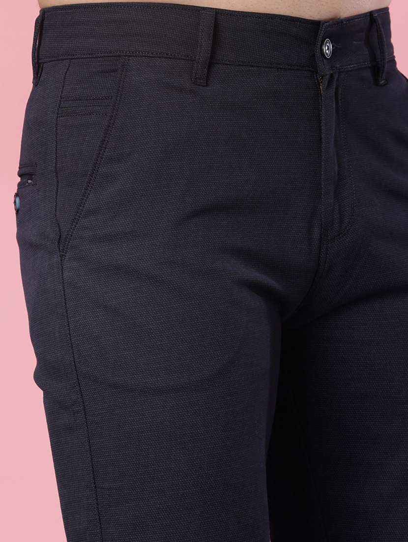 men solid mid rise casual chinos - 22002126 -  Standard Image - 5