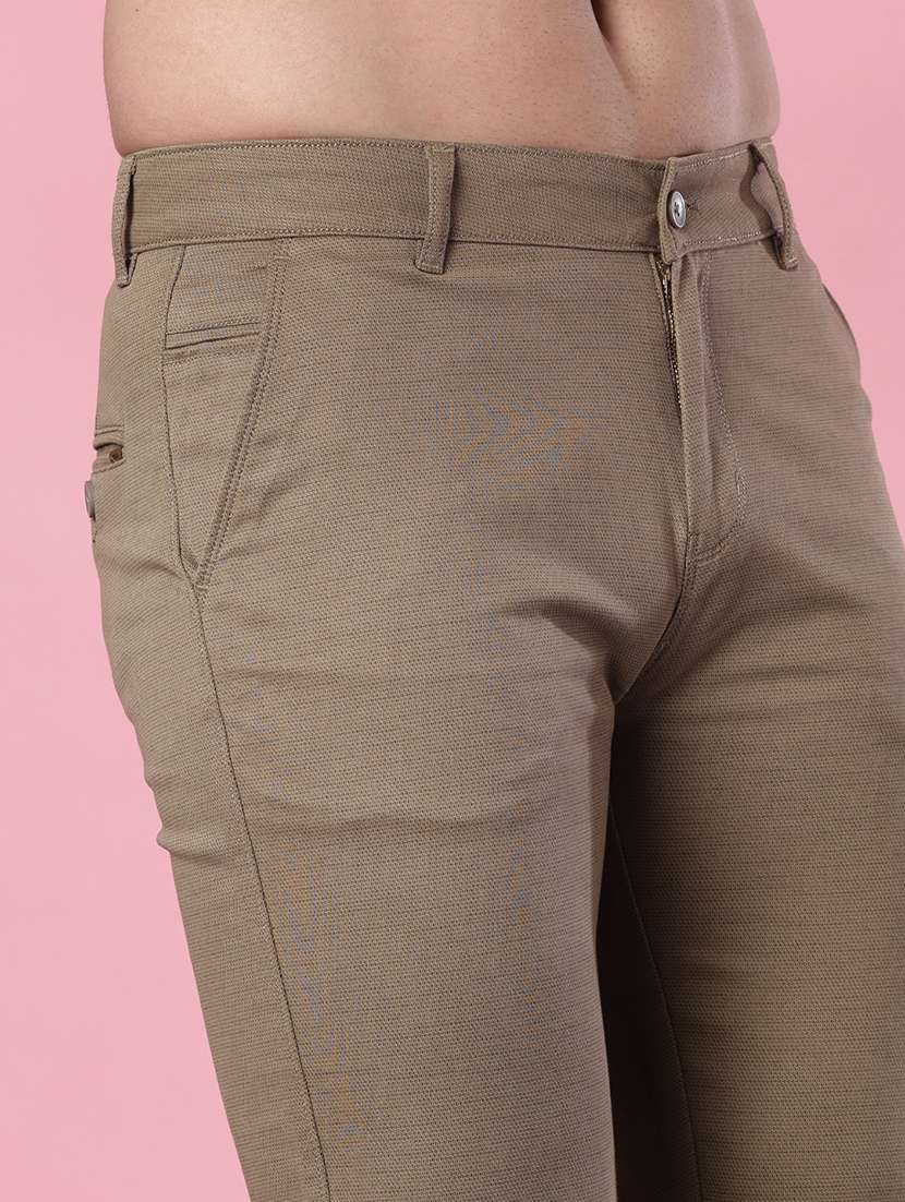 men solid mid rise casual chinos - 22002127 - Standard Image - 5