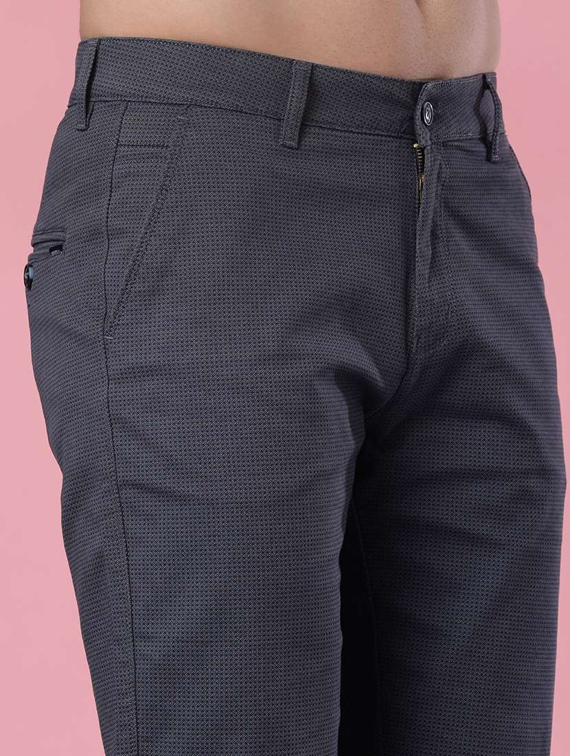 men solid mid rise casual chinos - 22002128 -  Standard Image - 5