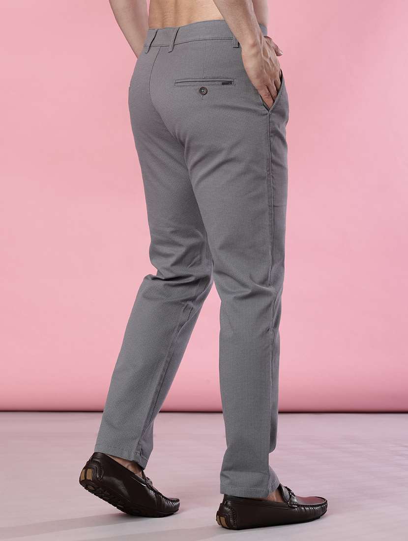 men solid mid rise chinos casual trouser - 22002129 -  Standard Image - 3