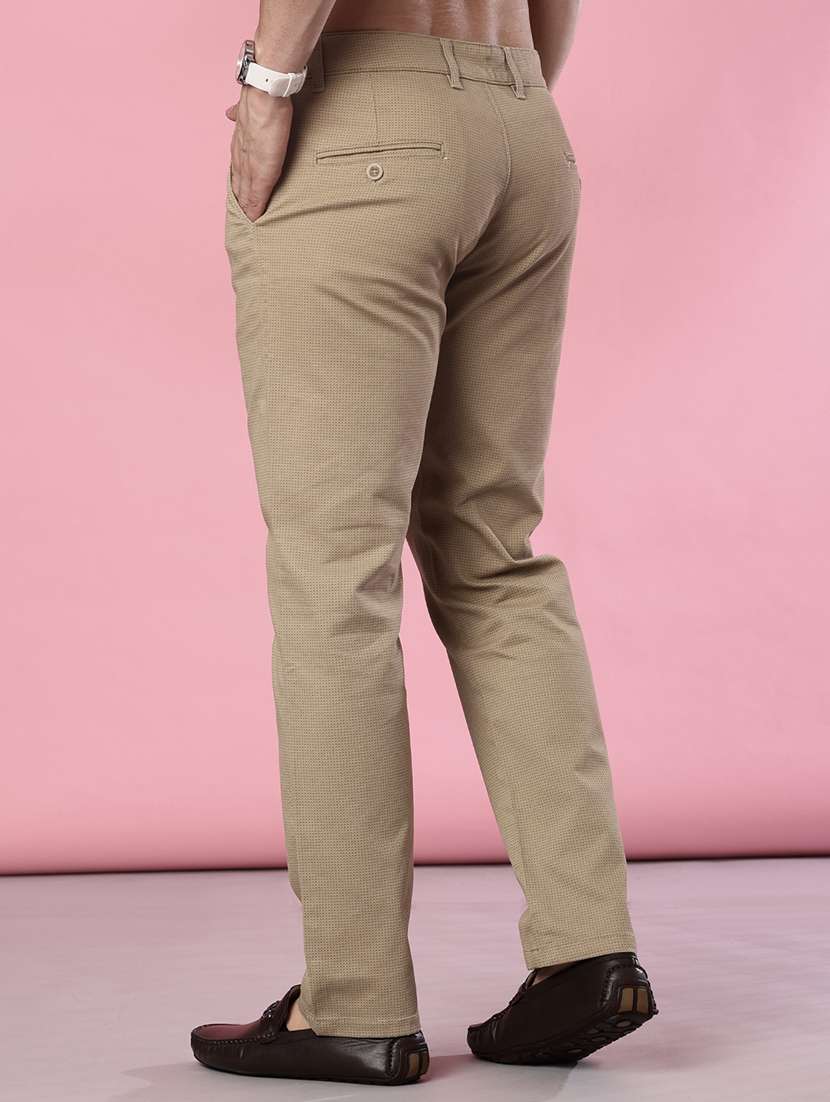 men solid mid rise chinos casual trouser - 22002130 -  Standard Image - 3