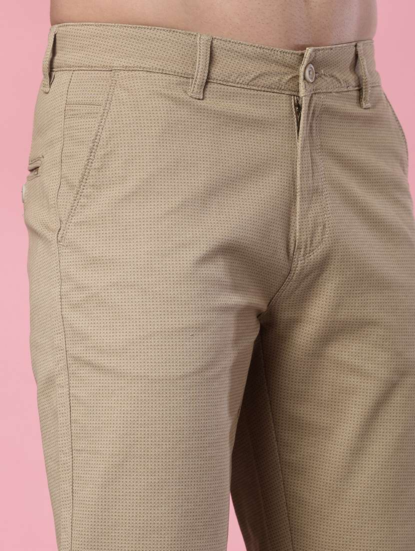 men solid mid rise chinos casual trouser - 22002130 -  Standard Image - 5