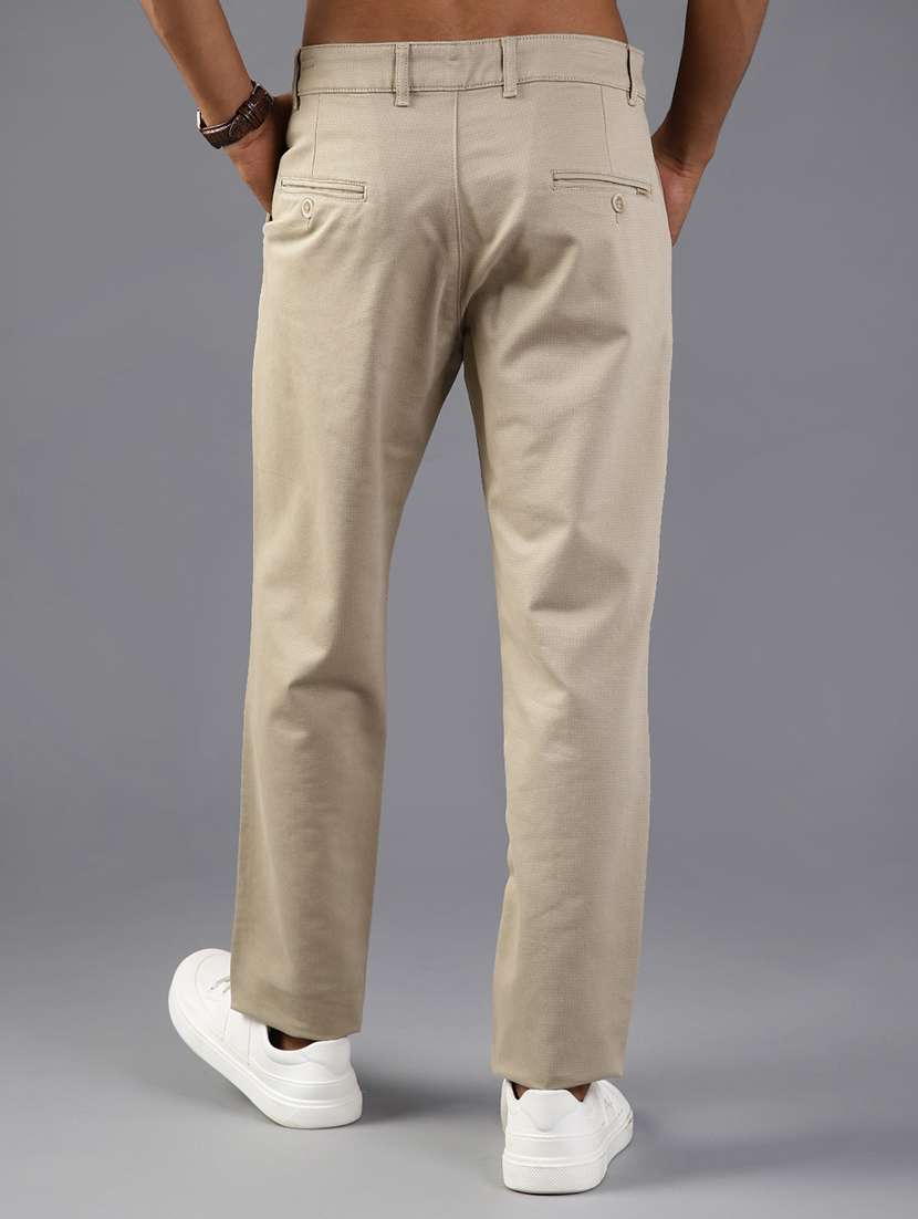 men solid mid rise casual chino - 22002131 -  Standard Image - 3