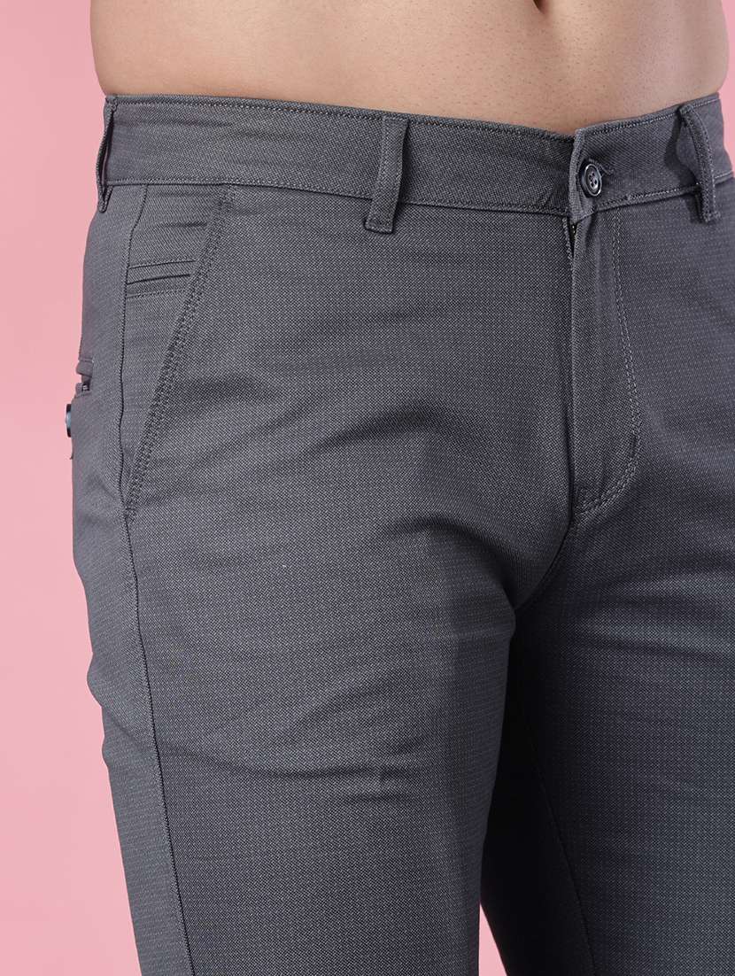 men solid mid rise casual chino - 22002132 -  Standard Image - 5