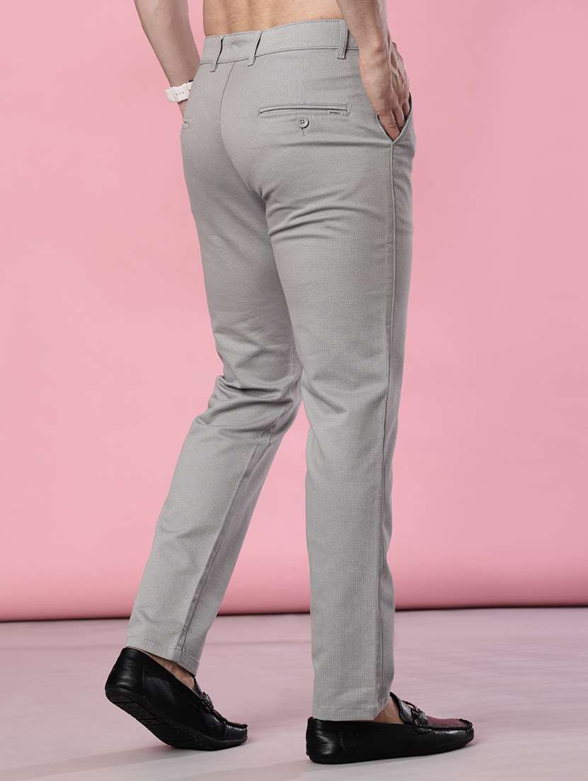 men solid mid rise casual chino - 22002133 -  Standard Image - 3