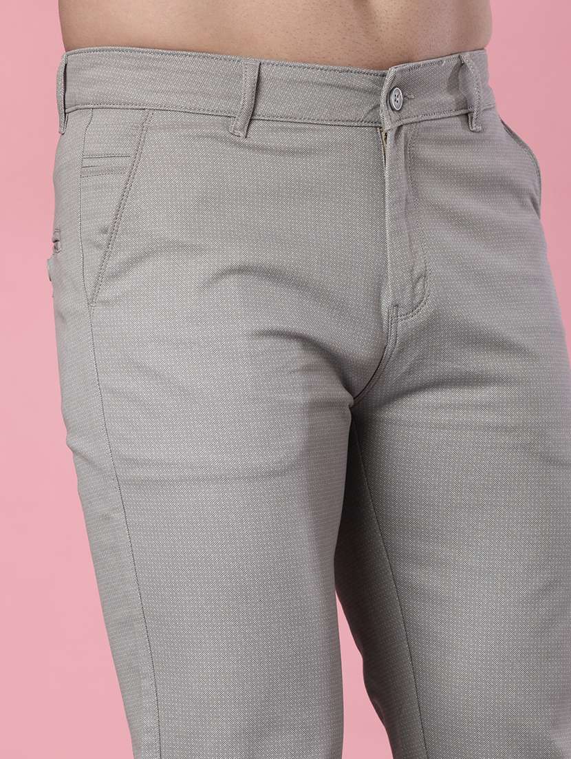 men solid mid rise casual chino - 22002133 -  Standard Image - 5