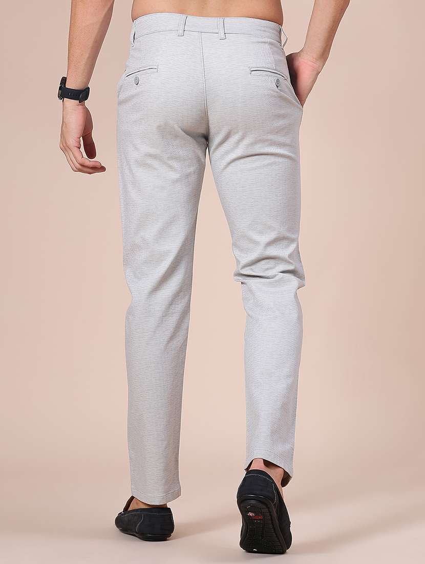 men solid mid rise casual chino - 22002134 -  Standard Image - 3