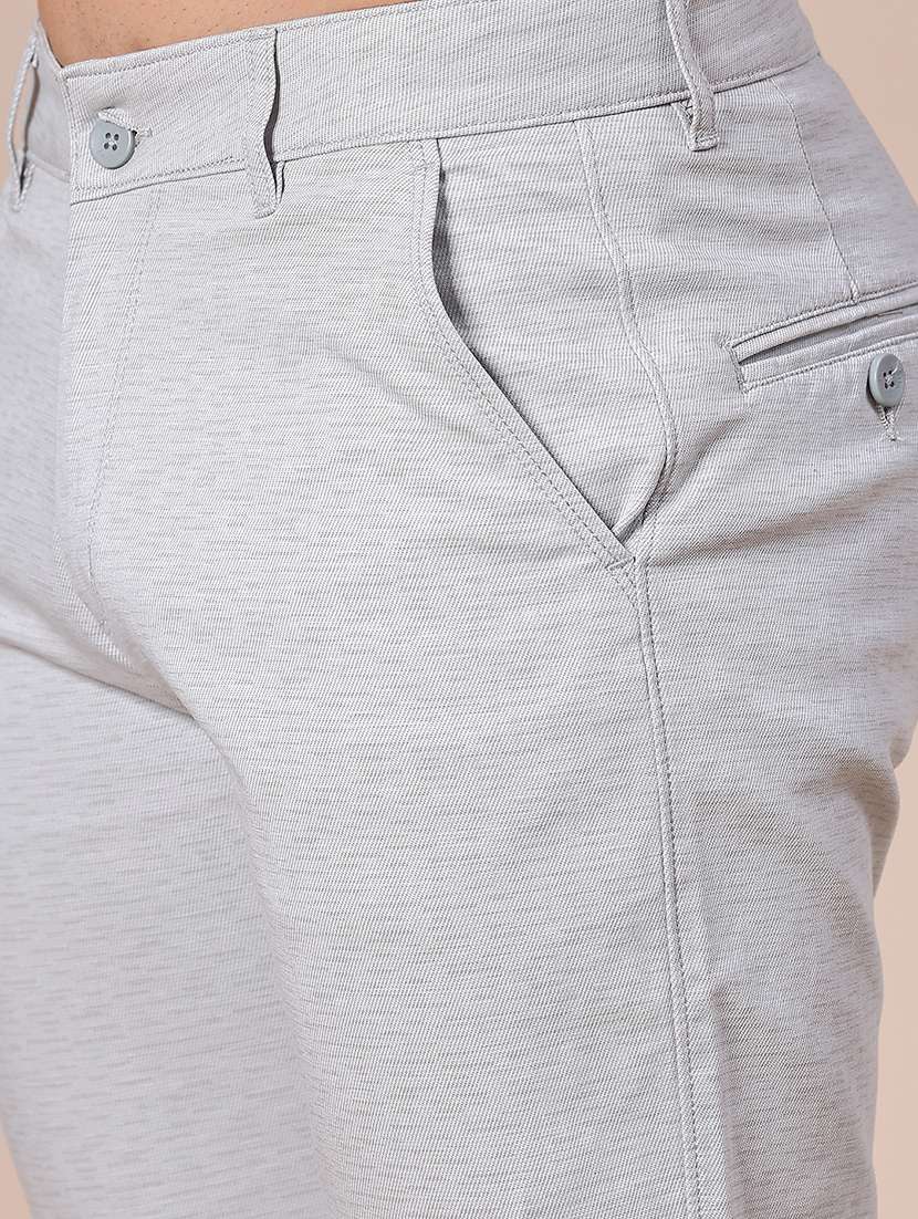 men solid mid rise casual chino - 22002134 -  Standard Image - 5