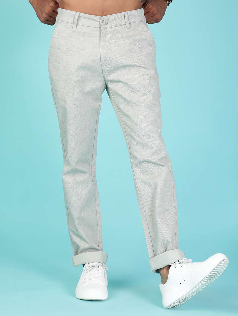 men solid mid rise casual chino - 22002135 -  Zoom Image - 0