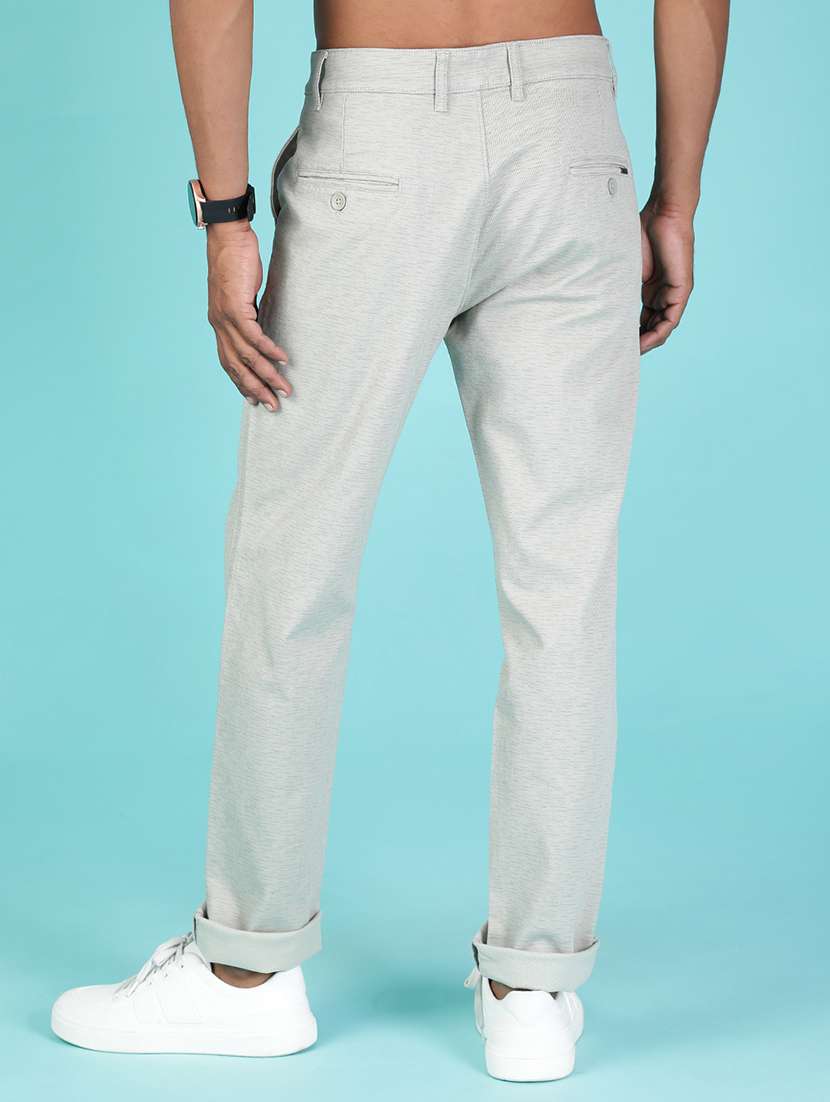 men solid mid rise casual chino - 22002135 -  Standard Image - 3