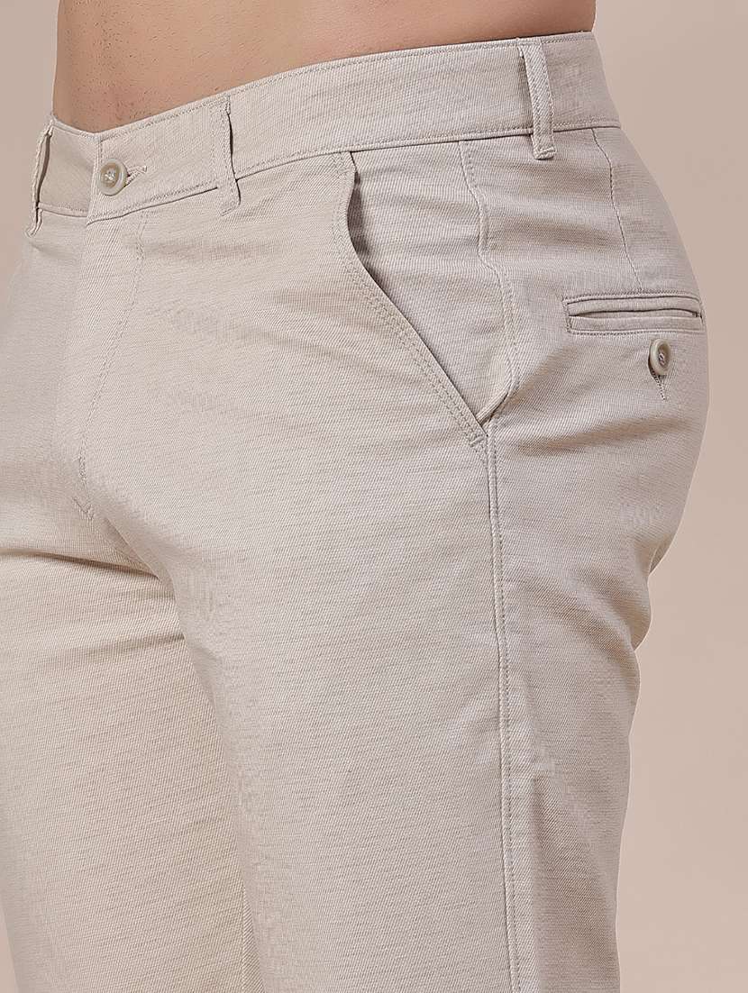 men solid mid rise casual chino - 22002136 -  Standard Image - 5