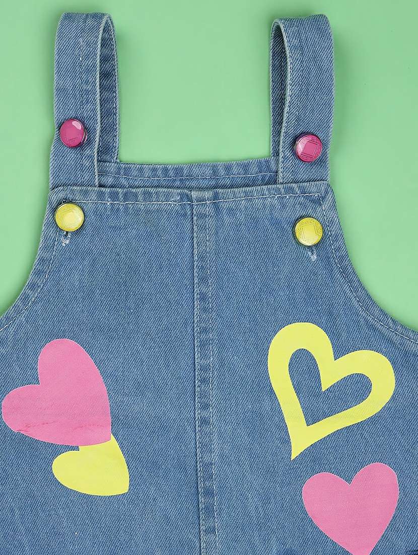 girls printed dungaree dress with t-shirt - 22002141 -  Standard Image - 3