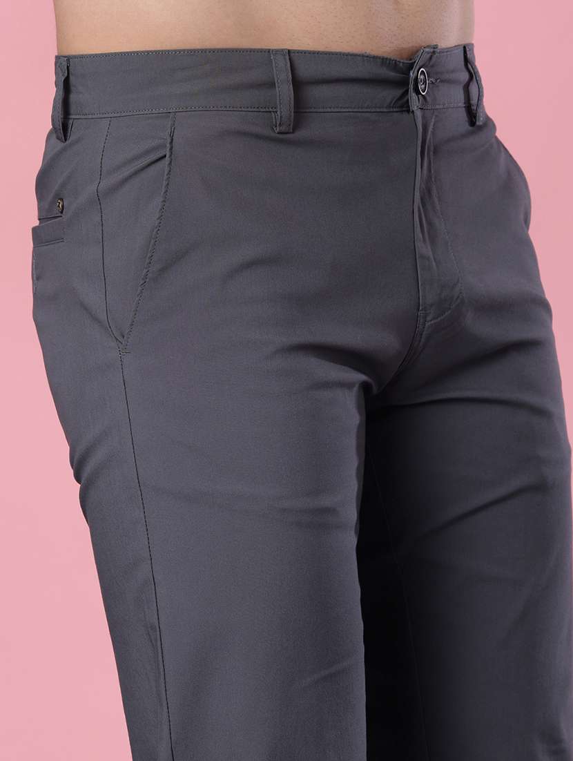 men solid mid rise casual chino - 22002193 -  Standard Image - 5