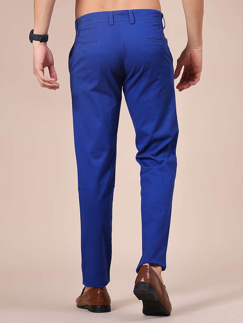 men solid mid rise casual chino - 22002225 - Standard Image - 3