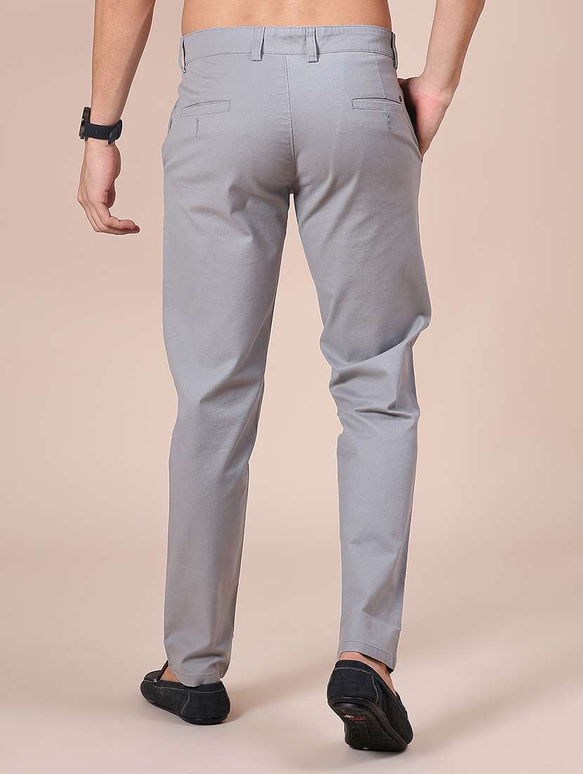 men solid mid rise casual chino - 22002226 -  Standard Image - 3