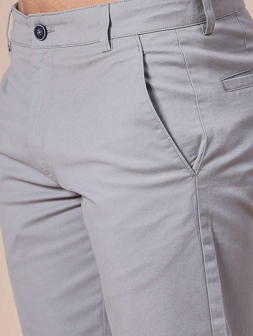 men solid mid rise casual chino - 22002226 -  Standard Image - 5